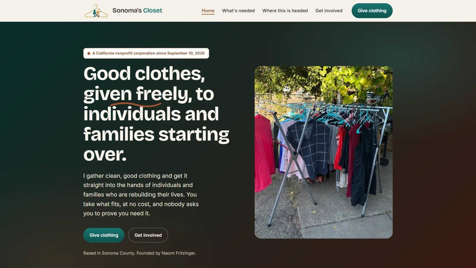 The Sonoma's Closet homepage