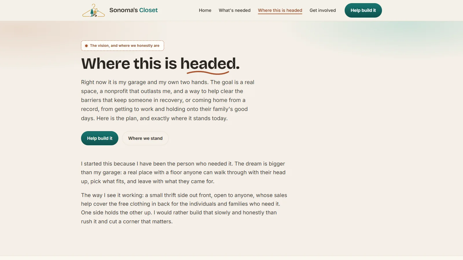 Where this is headed: the plan and where it stands, in the founder's voice, from the garage to the filed corporation.